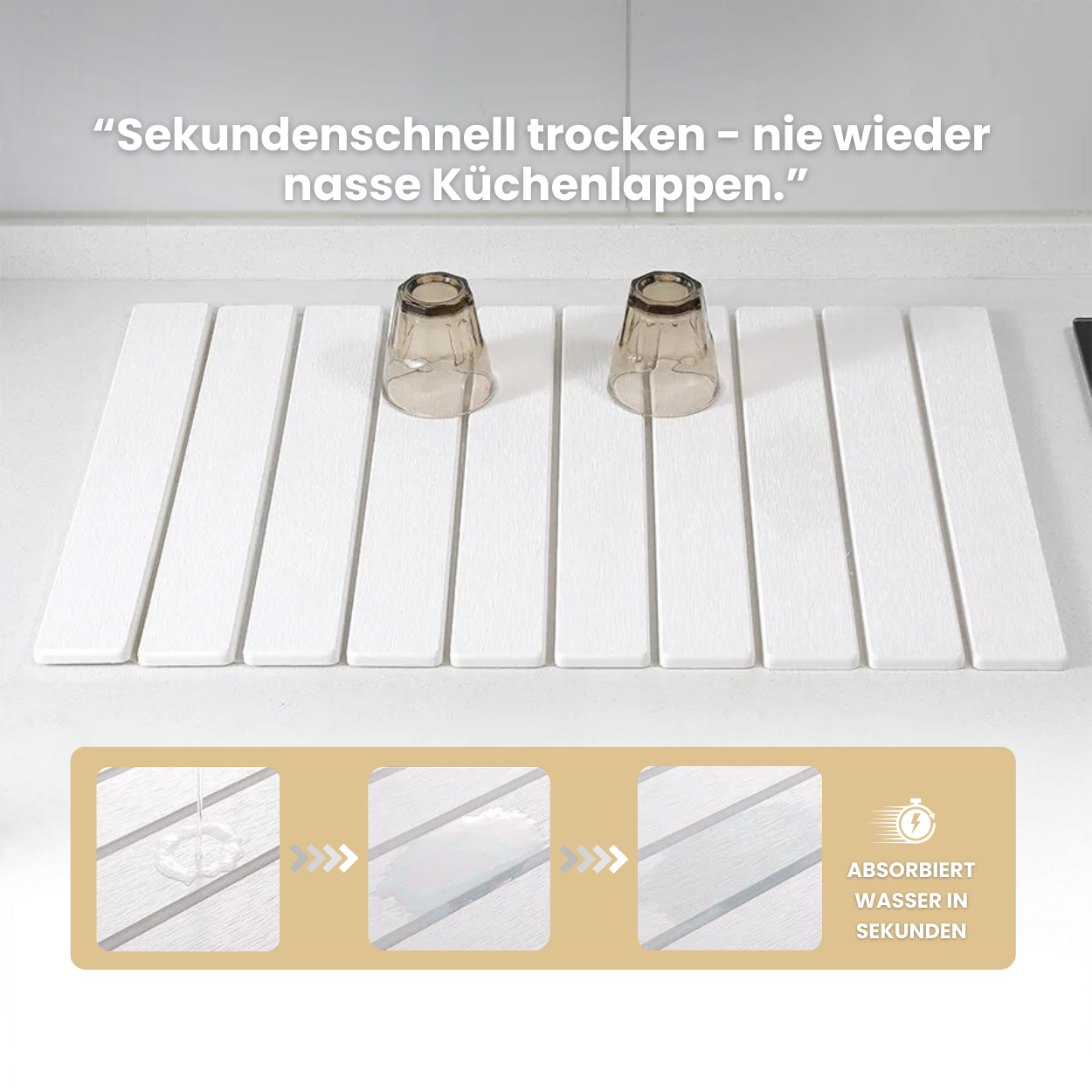 DryZen™ – Die faltbare Steintrocknungsmatte mit Sofort-Effekt.